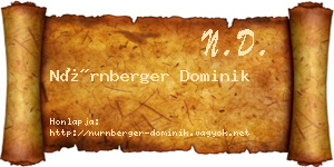 Nürnberger Dominik névjegykártya